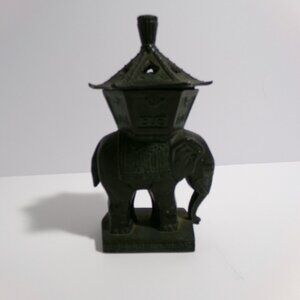 Vintage Cast-Iron Elephant Incense Burner - 6'' Tall V volvo04 (1304)